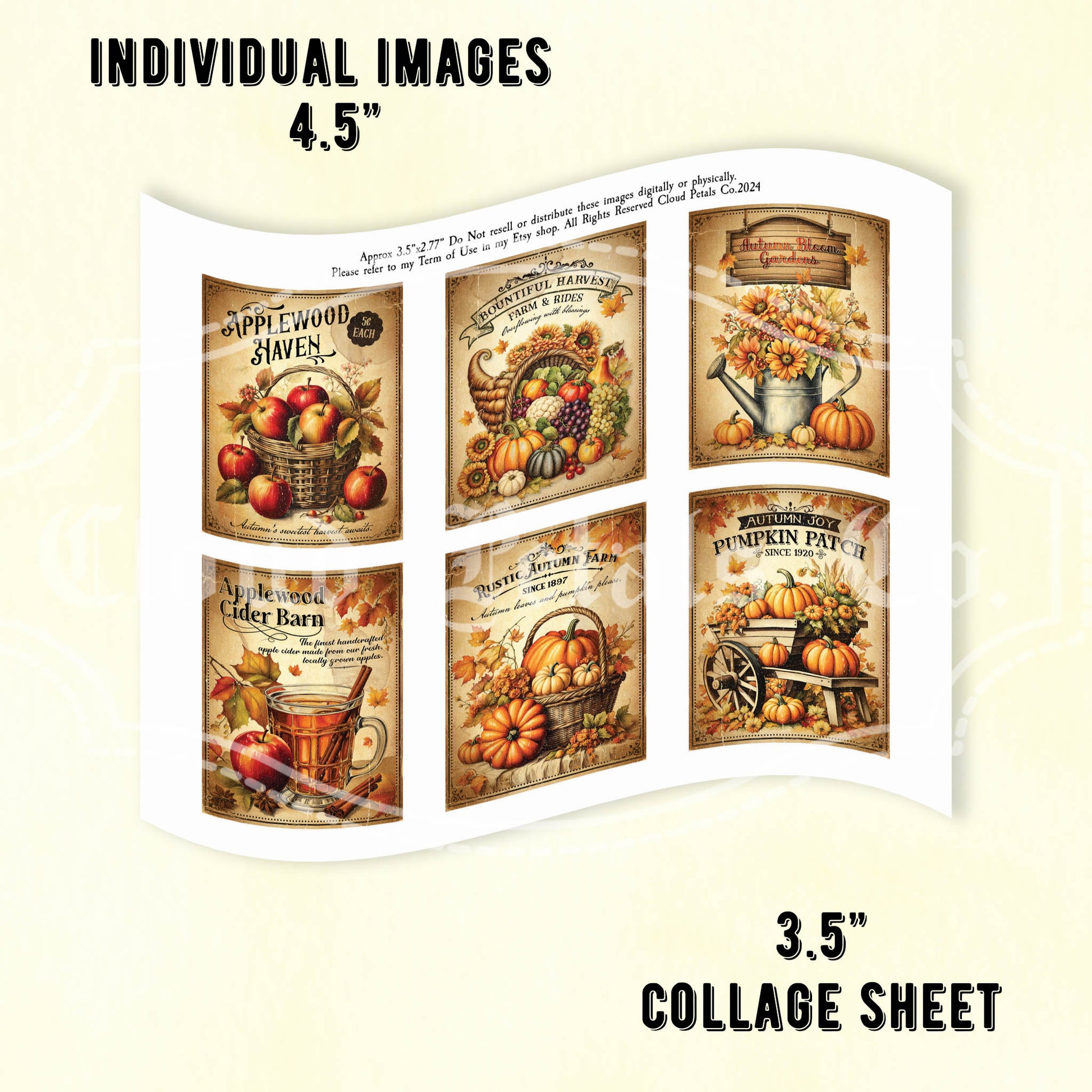 printable autumn fall labels collage sheet