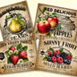 printable fruit labels for pear, apples, strawberries and mix berries