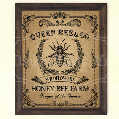 printable queen bee wall art