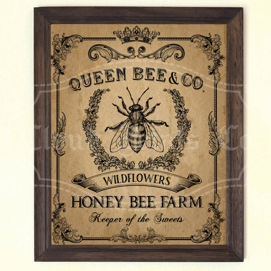 printable queen bee wall art