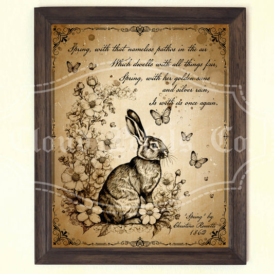 Vintage Spring Wall Art – Christina Rossetti Poem Excerpt Printable
