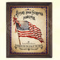 A vintage style 4th of July wall decor featuring the American flag with the text 'Stars and Stripes Forever' and the signature of John Philip Sousa.