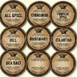vintage round spice labels