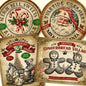 A bundle of 4 vintage christmas labels